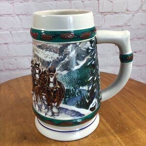 Vintage Budweiser Holiday Stein Collection Special Delivery Ceramic Stein - 1993